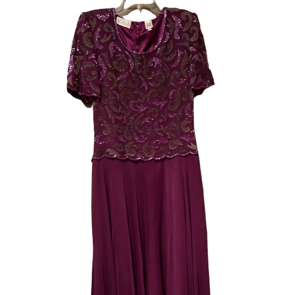 Scala Purple Sequined Two-Piece Prom Dress